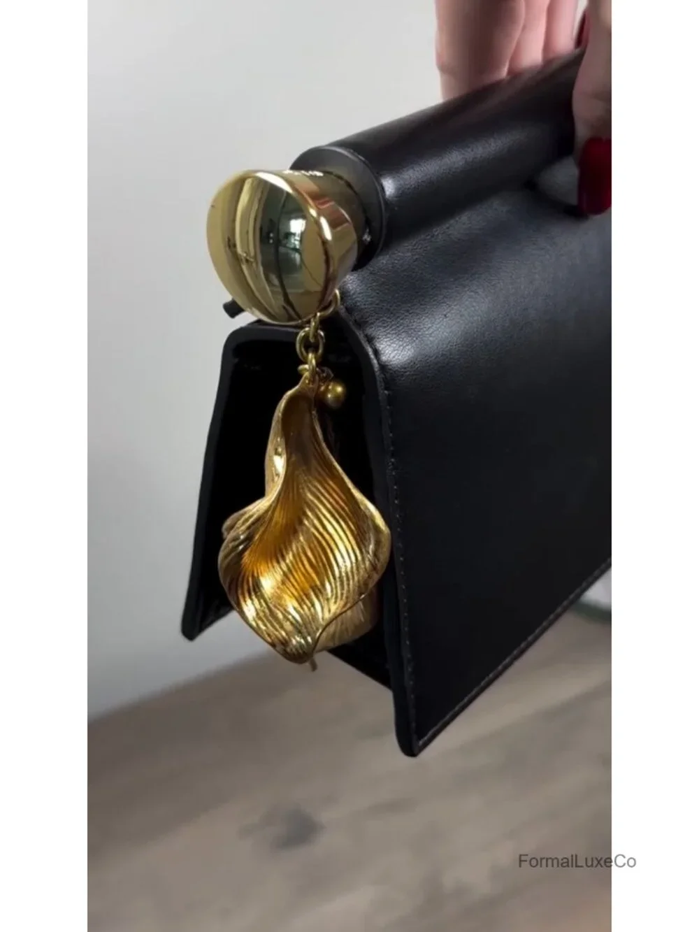 JW PEI Holly Vegan Leather Clutch with Metal Pendant Embellishment